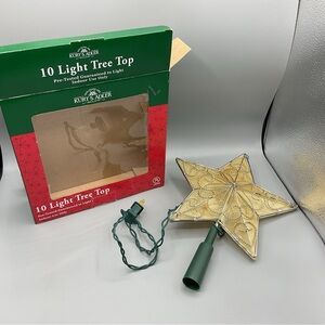 Christmas Tree Top 10 Light 5 Point Star Silver Wire Topper 8.5 Inch Kurt Adler